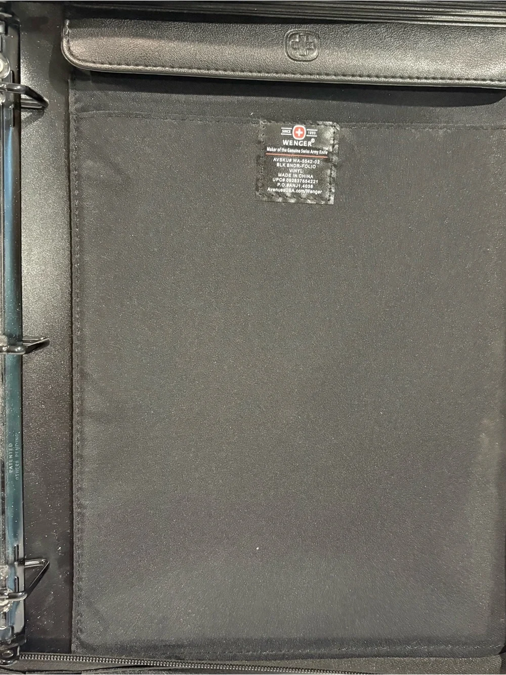 Wenger Premier Leather The Carina Binder Folio Organizer Swiss Army Black 3 Ring